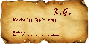 Korbuly György névjegykártya