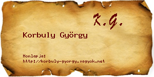 Korbuly György névjegykártya