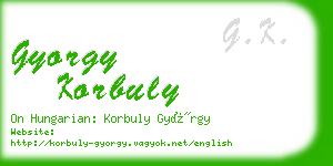 gyorgy korbuly business card